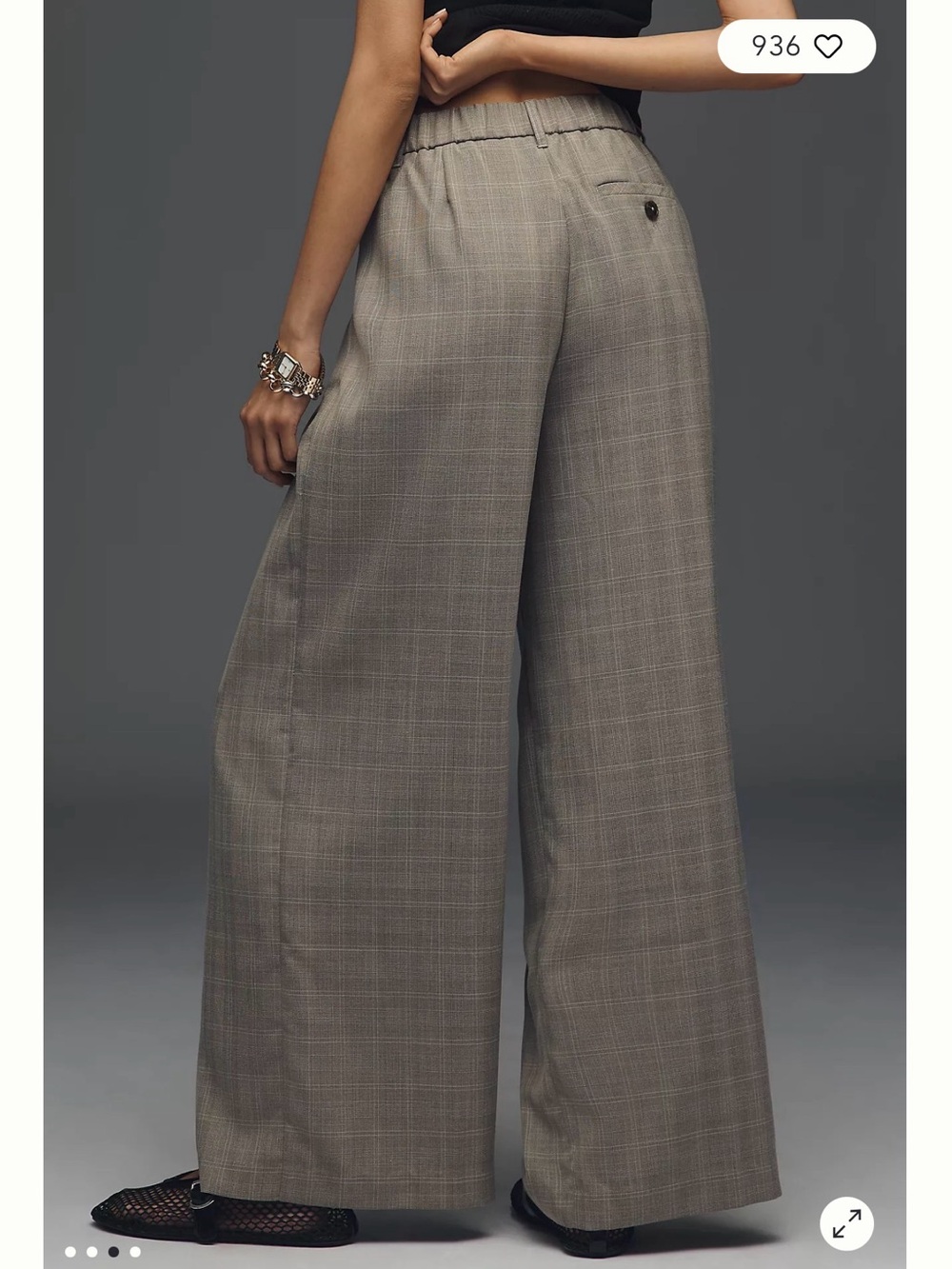 Maeve Anthropologie High Rise Plaid Wide Leg Pants Size M - Picture 2 of 7